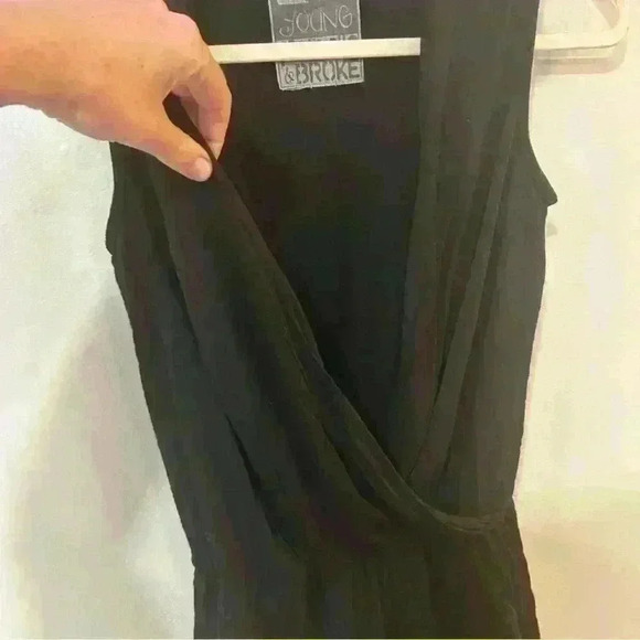 Young Fabulous & Broke Deep V-Neck Black Romper - Picture 2 of 6